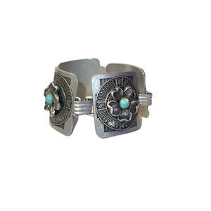 Silver and turquoise southwest style bracelet